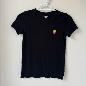 Aritzia Sunday Best Embroidered French Fry Graphic Tee • Black • XS